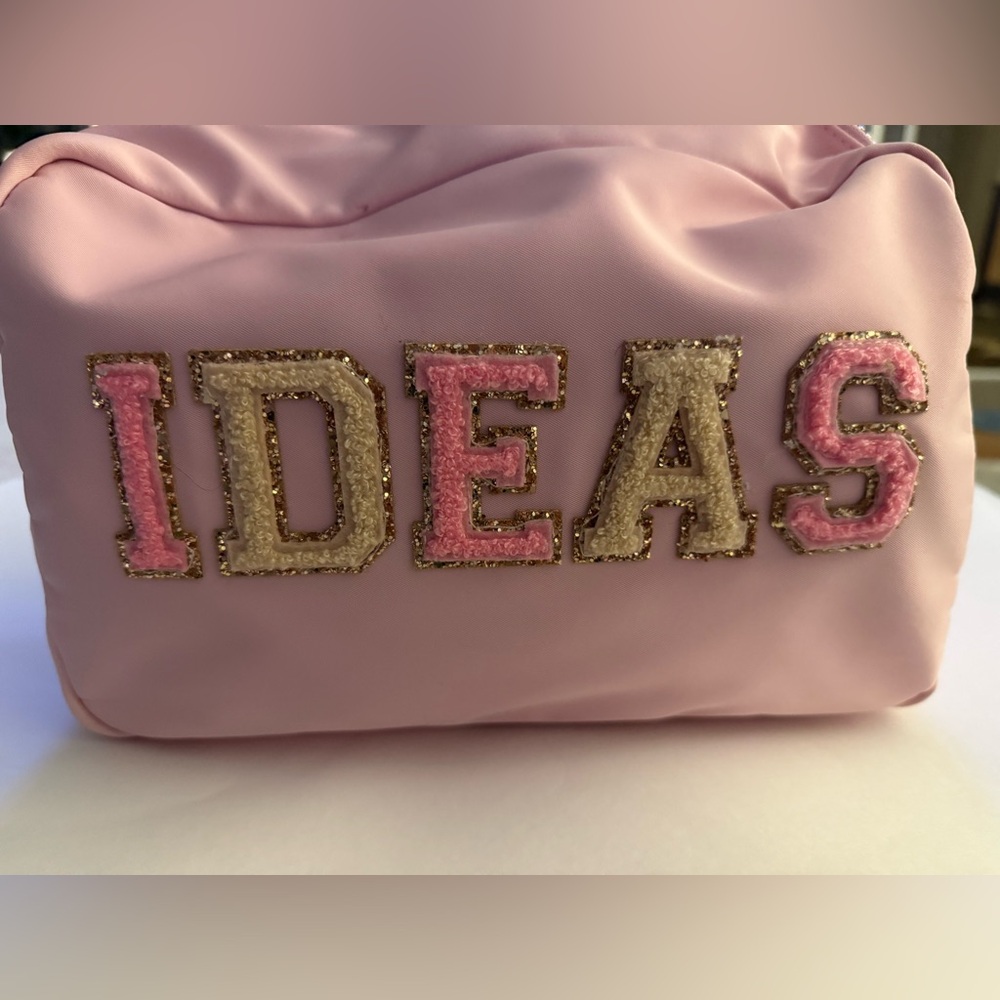 Stoney Clover Lane Light Pink 'IDEAS' Cosmetic Bag